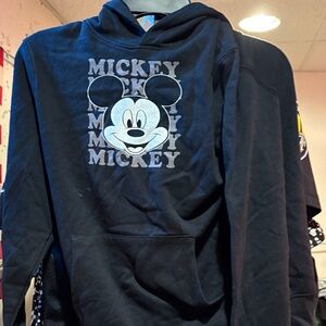 NWOT Mickey Mouse Black Hoodie Sweater youth large